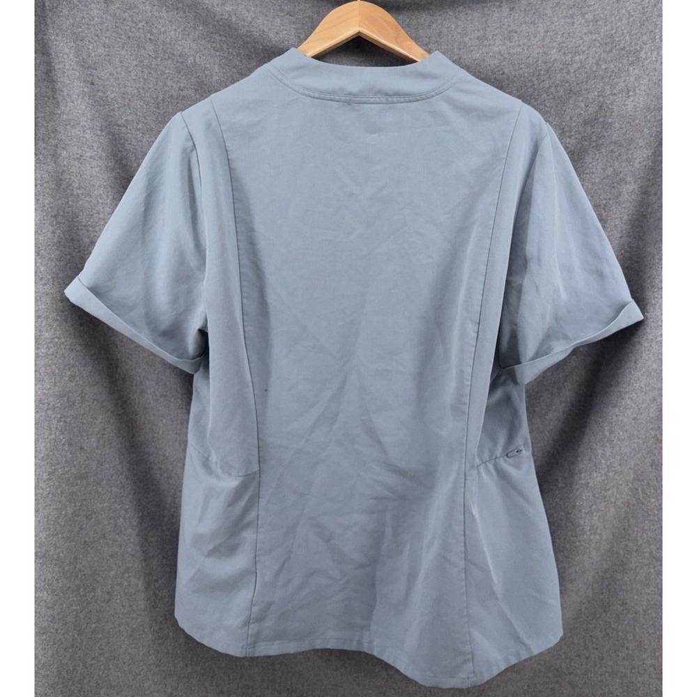 FIGS Black Inala Slim Scrub Top Mandarin Collar 3 Pocket XXL 2XL Dusty Blue - Picture 6 of 8